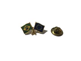 Pin da bandeira do Brasil x União Européia