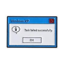 Pin De Esmalte Com Mensagem De Erro De Computador: Tarefa Do Windows XP Falhada, Broche, Distintivo