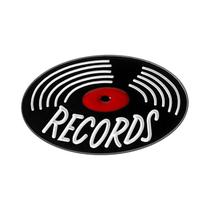 Pin De Esmalte De Toca-discos De Vinil Retrô Preto, Broche De Toca-discos De CD De Rock And Roll