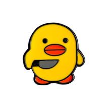 Pin de Metal Pato Psicopato Halloween Broches para Mochila e Roupas