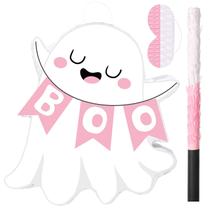 Piñata Aoriher Ghost Pink Halloween com bastão de morcego e olhos vendados
