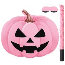 Piñata Aoriher Pumpkin Pink Halloween com chapéu e olhos vendados Piñata Aoriher Pumpkin Pink Halloween com chapéu e olhos vendados