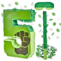 Piñata ClockRng Número 5 Verde Super-herói 41 cm Kit Piñata ClockRng Número 5 Verde Super-herói 41 cm Kit