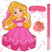 Piñata Threan Princess Girl Princess Party com bastão e máscara Piñata Threan Princess Girl Princess Party com bastão e máscara