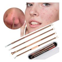 Pinça 4 Agulhas Extrator Removedor Cravo Espinhas Acne Rost
