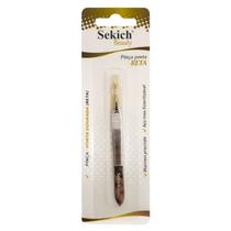 Pinça Aço Inox Ponta Dourada Reta 1305 - Sekich