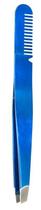 Pinça com Pente em Aço Inox Para Sobrancelha - Azul Pinça com Pente em Aço Inox Para Sobrancelha - Azul
