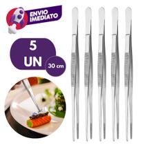 Pinça Culinária 30cm Precisão Profissional Gastronomia Aço Inox Bartender Drink Empratar Chef Pinça Culinária 30cm Precisão Profissional Gastronomia Aço Inox Bartender Drink Empratar Chef