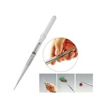 Pinça De Aço C/ Trava E Ranhura Diamantes Eletronica Solda