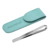 Pinça de barba Ausomtek para depilação branca em aço inoxidável