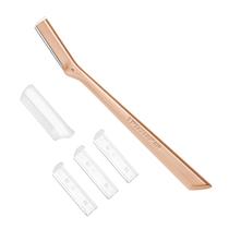 Pinça de barbear facial Rose Gold reutilizável com lâminas recarregáveis