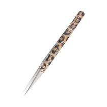 Pinça De Chicote De Leopardo De Aço Inoxidável Clipe De Extensão De Cílios De Volume 3D Antiestático
