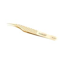 Pinça De Cílios Em Aço Inoxidável Dourado Com Ponta De Fibra De Precisão, Empunhadura Em Diamante