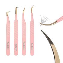 Pinça de cílios Ms.Queen Lash para extensões de cílios, conjunto de 4 peças Pinça de cílios Ms.Queen Lash para extensões de cílios, conjunto de 4 peças