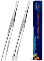 Pinça de cozinha JETKONG 2 peças de aço inoxidável de 30 cm prateada