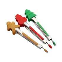 Pinça De Silicone Para Cozinha E Churrasco Com Formato De Homem De Gengibre, Boneco De Neve E Árvore