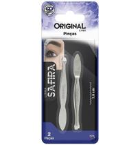 Pinca De Sobrancelha Kit Com 2 Pecas Safira 7Cm Na Cartela - Original line Pinca De Sobrancelha Kit Com 2 Pecas Safira 7Cm Na Cartela - Original line