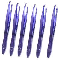 Pinça De Sobrancelha Profissional Nzx Azul Atacado 6 Uni