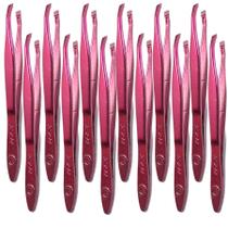 Pinça De Sobrancelha Profissional Nzx Rosa Atacado 12 Uni