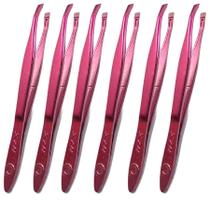 Pinça De Sobrancelha Profissional Nzx Rosa Atacado 6 Uni