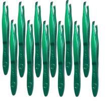 Pinça De Sobrancelha Profissional Verde Nzx Atacado 12 Uni