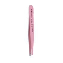 Pinça de Sobrancelha Staleks Expert Pro 11 Chanfrada Rosa TE-11-4 - Ferramenta Profissional