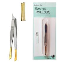 Pinça Depilatória M.Up Fashion Plus C/ Ponta Dourada Diagonal Inox Profissional