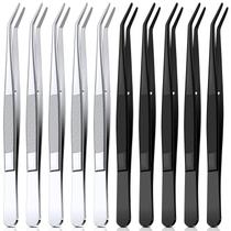 Pinça Honoson com ponta serrilhada curva de aço inoxidável x10 Pinça Honoson com ponta serrilhada curva de aço inoxidável x10