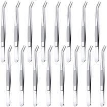 Pinça Honoson com ponta serrilhada curva de aço inoxidável x16 prateada Pinça Honoson com ponta serrilhada curva de aço inoxidável x16 prateada