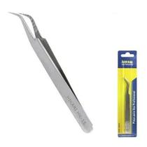 Pinça Inox Antimagnética Ponta Curva Fina 120mm HK-15 Hikari
