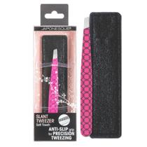 Pinça japonesa Soft Touch Slant com bolsa de armazenamento Pinça japonesa Soft Touch Slant com bolsa de armazenamento
