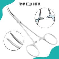Pinça Kelly Curva Estagio Aço Inoxidavel