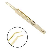 Pinça Nagaraku Dourada Para Alongamento De Cílios Volume Russo