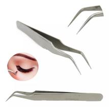 Pinça Navina PT-4 Cílios Volume Russo Curva 11,8cm Prata