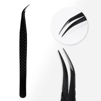 Pinça para cílios TDANCE Diamond Grip Isolation Fiber Tip preta