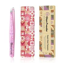 Pinça para depilação de sobrancelhas GlamTweeler Expert com estojo rosa