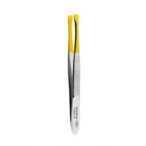 Pinça Para Sobrancelha, Aço Inox, 3.5, Ponta Reta, Dourada Pinça Para Sobrancelha, Aço Inox, 3.5, Ponta Reta, Dourada