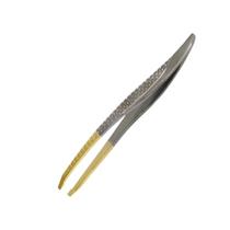 Pinça Para Sobrancelha De Alta Precisão Alta Qualidade Ponta Reta Gold Soling