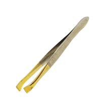 Pinça para Sobrancelhas Ponta Reta Larga Dourada Solingen 2231-303