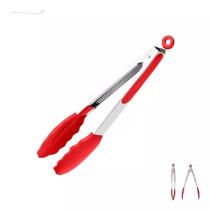 Pinça Pegador Culinário Silicone Flexível Alimentos Salada Fritura 30cm Multiuso Churrasco Pratico Pinça Pegador Culinário Silicone Flexível Alimentos Salada Fritura 30cm Multiuso Churrasco Pratico