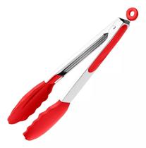 Pinça Pegador Culinario Silicone - Multiuso Inox Fritura - Long Pegador Pinca 29cm - PANAMI