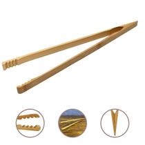 Pinça Pegador De Salada Carnes Bambu 36Cm Multiuso Cozinha