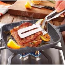 Pinca pegador espatula dupla para alimentos em aco inox Pinca pegador espatula dupla para alimentos em aco inox