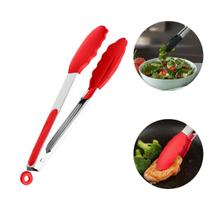 Pinça Pegador Multiuso Silicone Vermelho 26cm Cozinha - FX