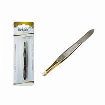 Pinça Sekich Profissional com Ponta Inclinada dourada