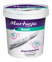 Pinça Sobrancelha Merheje Inox Original Pote C/ 120 Unidades