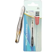 Pinça Sobrancelha Reta Dourada NYBC Beauty - Ponta reta e precisa para uma remoção eficaz Pinça Sobrancelha Reta Dourada NYBC Beauty - Ponta reta e precisa para uma remoção eficaz
