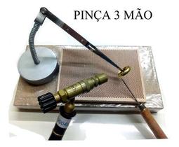 Pinca Terceira Mão Reta Cruzada Com Base Solda Ourives Pressão