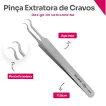 Pinça Tira Cravos Extrair Removedor de Cravos Aço Inox Dilcintia Pinça Tira Cravos Extrair Removedor de Cravos Aço Inox Dilcintia