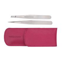 Pinça Tweezerman Petite Tweeze Rosa com Estojo - 4048-PKR